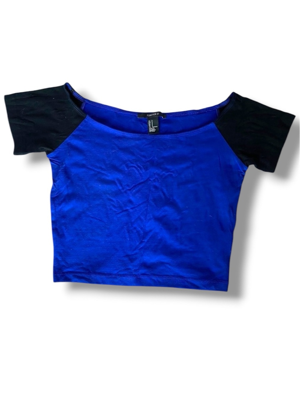 Forever 21 Blue and Black Crop Top
